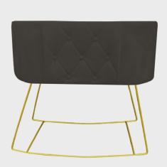 Mini Berço Aconchego com Balanço suede Marrom - D'Classe Decor