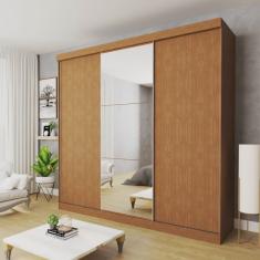 Guarda Roupa Casal Premium Evidence 205,9cm com Espelho 3 Portas 4 Gavetas Minastex