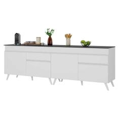 Kit Armário De Cozinha Gabinete Pia 120cm Veneza Multimóveis Mp2159 Branco Branco