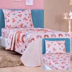 Kit Cobre Leito + Jogo De Lençol Infantil Bouti 4 Peças - Bia Enxovais