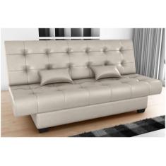 Sofá-cama 3 Lugares Casal Reclinável Veludo Matrix Laila, Bege, 3