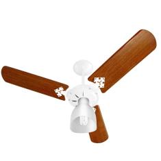 Ventilador de Teto Venti-Delta New Delta Light com Luste e 3 Velocidades – Branco/Marrom