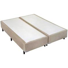 Cama Box KING SIZE Bipartido Universal Camurça Bege - 193x203 (Bipartido) - King Size