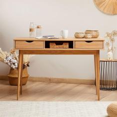 Mesa Escrivaninha Retro Madeira 2 Gavetas 1 Nicho Stefano