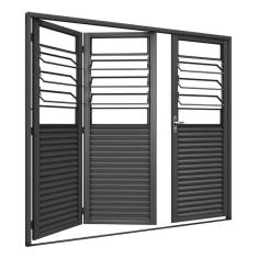 Portão de Abrir Pantografico com 3 Basculas sem Vidro 215x245 Req: 5 Cinza