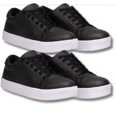 Kit De Tênis Feminino Casuais Preto Estilo Descontraído E Confortável Em Qualquer Ocasião.