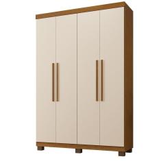 Roupeiro Milão 4 Portas 3 Gavetas Benetil Cinamomo/Off White