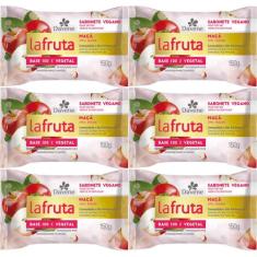 6UN Sabonete La Fruta Maçã Barra Vegetal 150g Davene