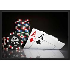 Quadro Decorativo Pôquer Jogo de cartas Salas Baralho Decorações Com M