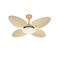 Ventilador Teto Trevo Dourado 4 Pás Palha Turbo Ventax 110V, 110V