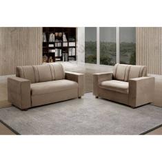 Conjunto de Sofá Maceió 2 e 3 Lugares Cappuccino