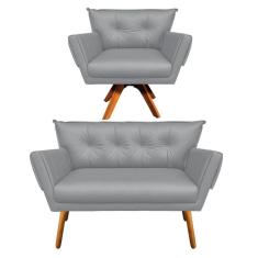 Kit Namoradeira e 01 Poltrona Giratória Anitta Corino 