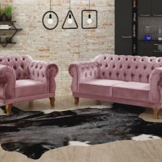 Sofá 2 e 1 Lugares Duquesa Decoração Sala Recepção Retrô