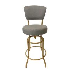 Banqueta Alta Bar Giratória com Encosto cor Dourado fosco Assento cor 