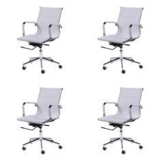 Kit 4 Cadeiras Escritorio Diretor Esteirinha Tela Mesh 3303 - OR Desig