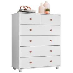 Cômoda Vittoria 6 Gavetas Branco - ABZ - Albatroz