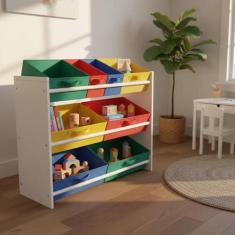 Organizador de Brinquedos Infantil OrganiBox Colorido Montessoriano - 