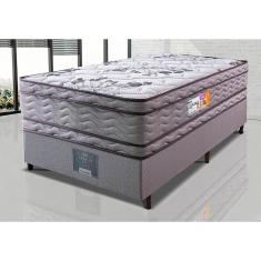 Cama Box Solteiro Colchão Ortopédico + Box 88x188x71 Double Face Espuma D45 Cinza