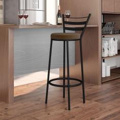 Banqueta Dubai Alta Fabone Marrom