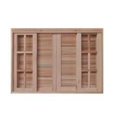 Janela de Madeira Veneziana 100x120cm 6 Folhas Rodam Marroml