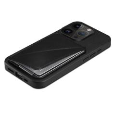 Capa de telefone com suporte de cartão de couro para iphone 14 plus 13 12 11 pro xs max xr se 3 8 7 capa traseira suporte capa de telefone, preta, para iphone 12
