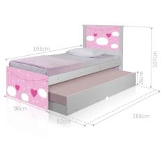 Bicama Nuvens Meninas com Colchões