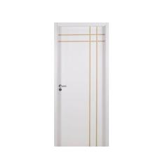 Kit Porta de Madeira Decorada 215x74cm com Batente de MDF Ultra 12cm Mantiqueira MGM Branco