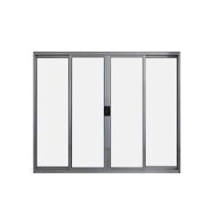 Janela de Alumínio de Correr 100x120cm 4 Folhas Hale Esquadrias Brilhante