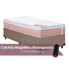 Cama Box Solteiro: Colchão c/Vibro Massagem Castor Tecnopedic Premium Niponpedic Magnético Vibro + Base CRC Courano Clean(88x188)