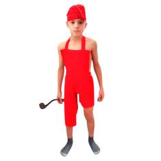 Fantasia Saci Pererê Infantil Completa Lenda do Folclore Sitio Pica Pau Amarelo Cosplay Carnaval Halloween Dia das Bruxa