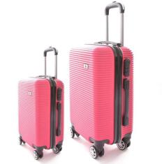 Kit 2 Mala de Viagem AC32 Media e Grande c/ 4 rodas 360º - EAGLE, Rosa