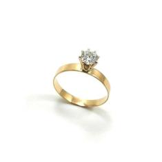 Anel de ouro 18k solitário - aro único quadrado - Elegancy Joias, 16