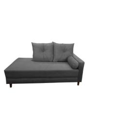 Divã Recamier Berlim 1,80 cm Lado Direito Suede Cinza - Neros Interior