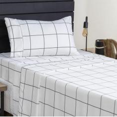 Jogo de Cama Classic Solteiro Percal 400 Fios Ponto Palito 03 Peças, A