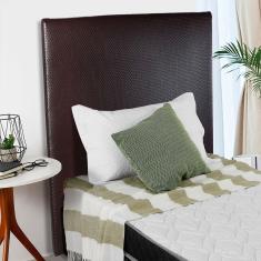 Cabeceira Estofada p/ Cama Box Solteirão 101cm Marrom Trama bf Colchões