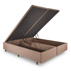 Base Box Baú Queen 158x198 Linho cm Marrom