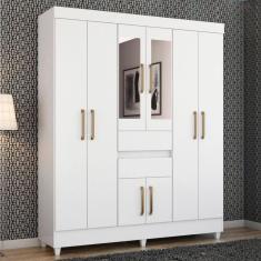 Guarda Roupa Casal 8 Portas Com Espelho e 2 Gavetas Paranaguá