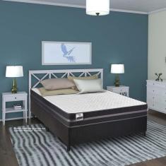 Cama Box Casal Com Colchão 22x138x188cm Bogotá Cinza