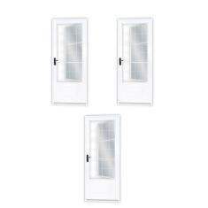 Kit Com 3 Portas De Aço Postigo 215x85cm Com Grade Quadrada Minas Sul Mgm Branco