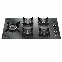 Cooktop a Gás Electrolux Home Pro em Vidro com 05 Bocas Preto - KE5HP
