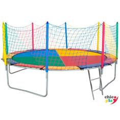 Cama Elástica 3,10m Chicoplay Lona Colorida Nacional