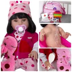 Boneca Reborn Bebe Reborn Menina 100% Silicone + Girafinha - Cegonha R