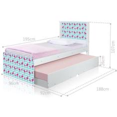 Cama Bicama Juvenil Adesivada Flamingos - CasaH