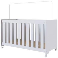 Berço Infantil Com Rodizios LA002 Branco Comm