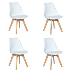 Conjunto 04 Cadeiras Eames Wood Leda Design - Branca