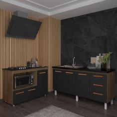 Balcão Cozinha Gabinete de Pia 160 cm Estela e Balcão Para Fogão Cookt