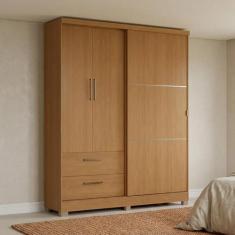 Guarda Roupa Solteiro 3 Portas Mistas e 2 Gavetas 218cm C533 Canela - 