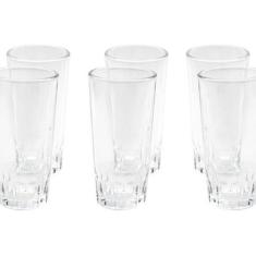 Jogo 6 Copos Água Suco Vidro Conjunto 350Ml 14 X 7