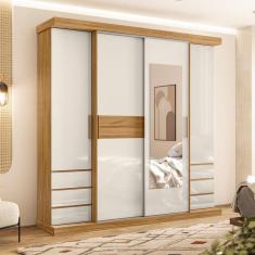 Guarda Roupa Casal Espelho 4 Portas 6 Gavetas Ravena Moval