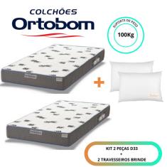 Colchão Solteiro Espuma D33 Ortobom 88x188( Kit duas peças)